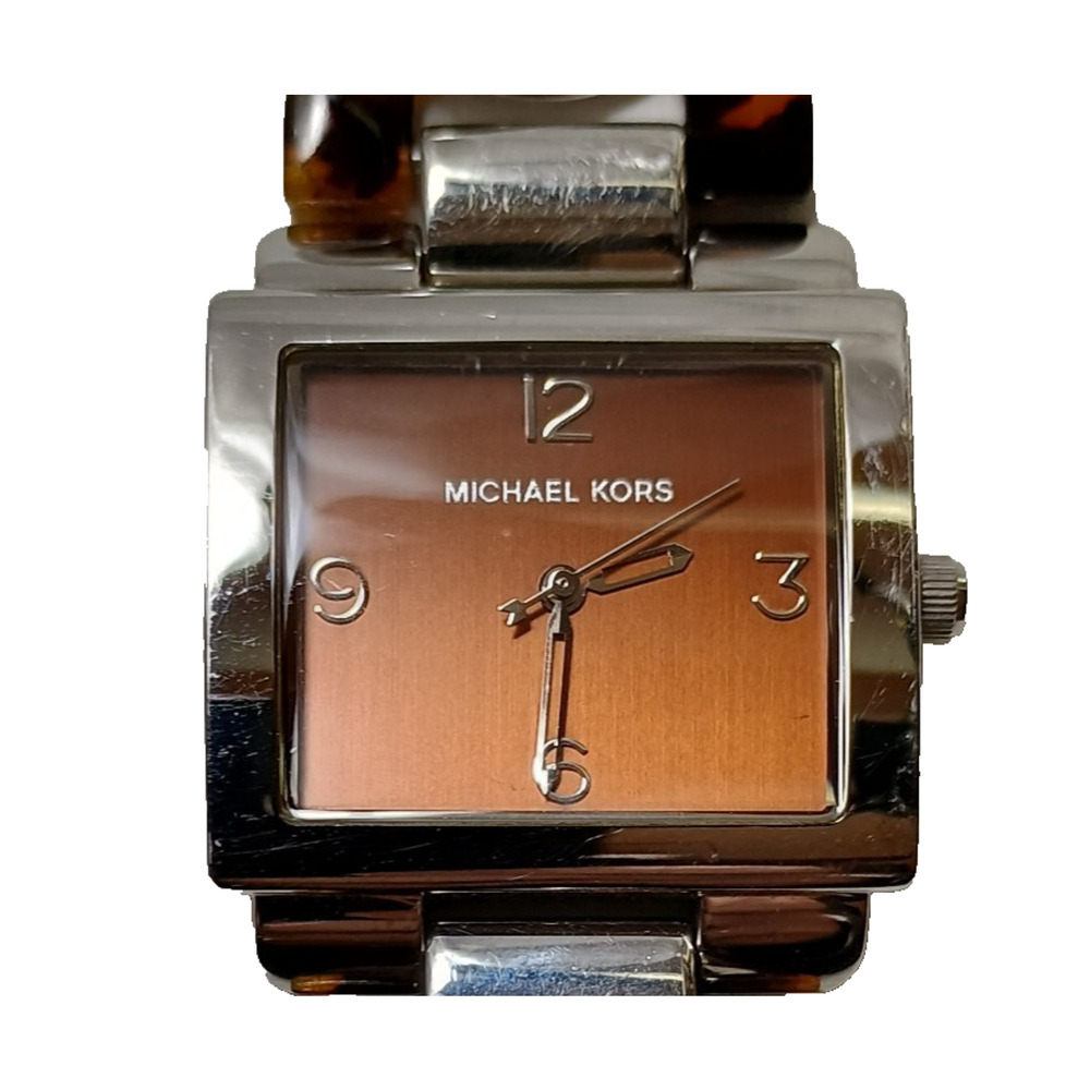 Michael Kors MK-4132 Women’s Silver-Tone & Faux Tortoise Chain Watch - Picture 3 of 16